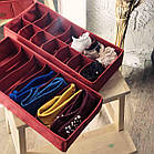 Набір органайзерів для колгот/шкарпеток/ременів (бордо), фото 2