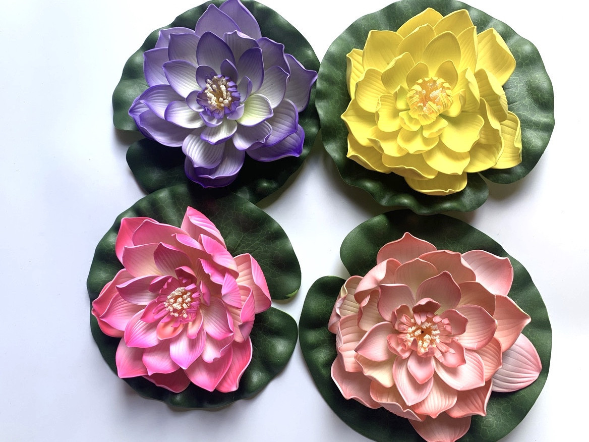 Искусственный лотос(кувшинка для бассейна) купить, цена на декор в ...