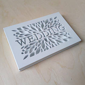 Весільна дерев'яна скринька для обручальних кілець "Wedding"