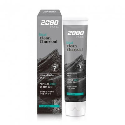 Вибілювальна зубна паста з деревним вугіллям 2080 Black Clean Charcoal Toothpaste 120 грамів