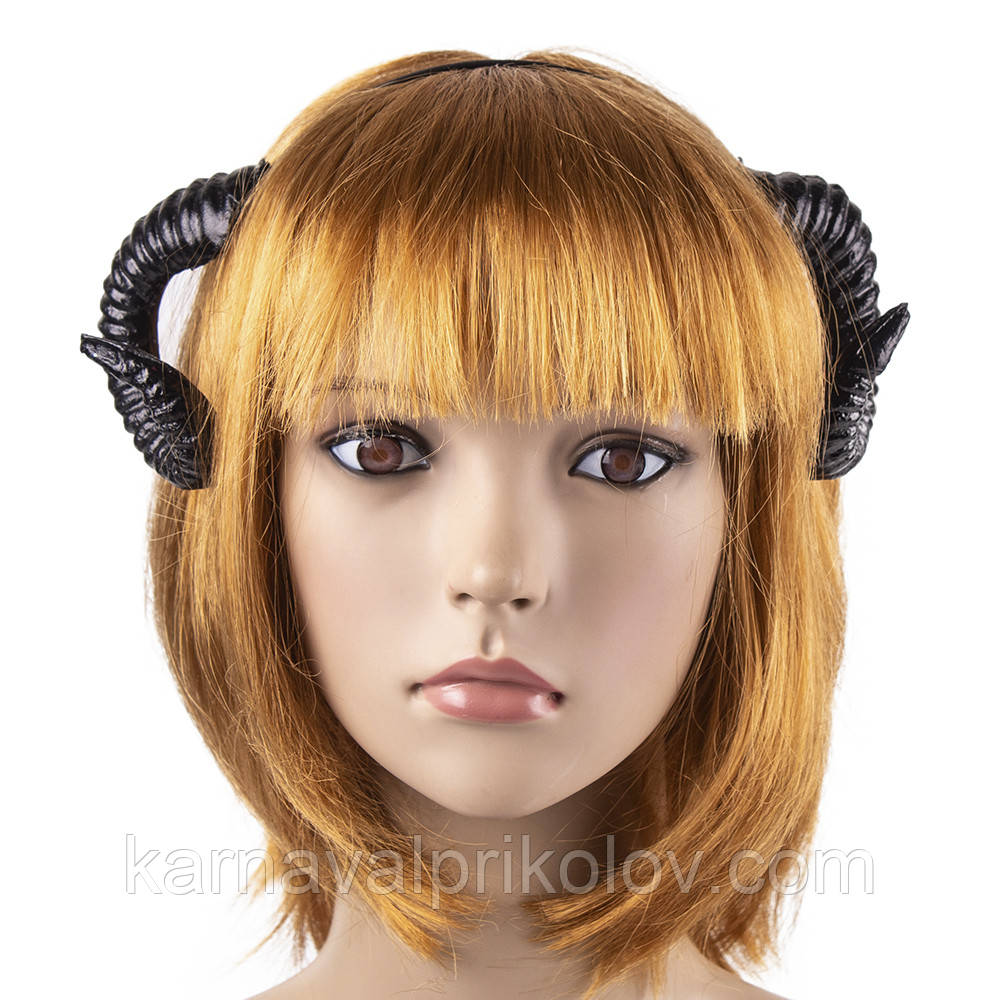 Роги демона Вельзевула на обідку (чорні)