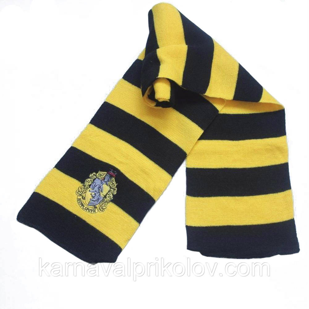 Шарф Гаррі Поттер Пуффендуй (Пуффендуй (Гафелпаф)) (жовтий із чорним)