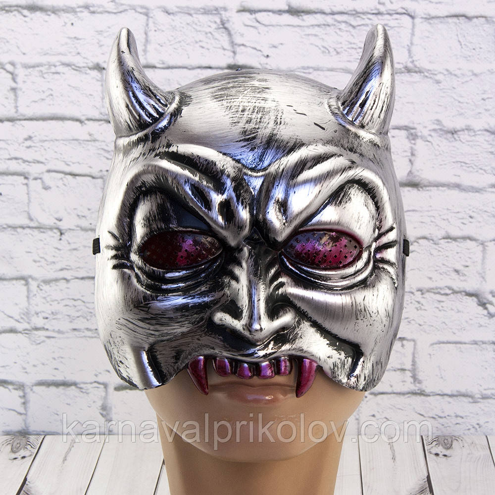Напівмаска Демон (срібна)
