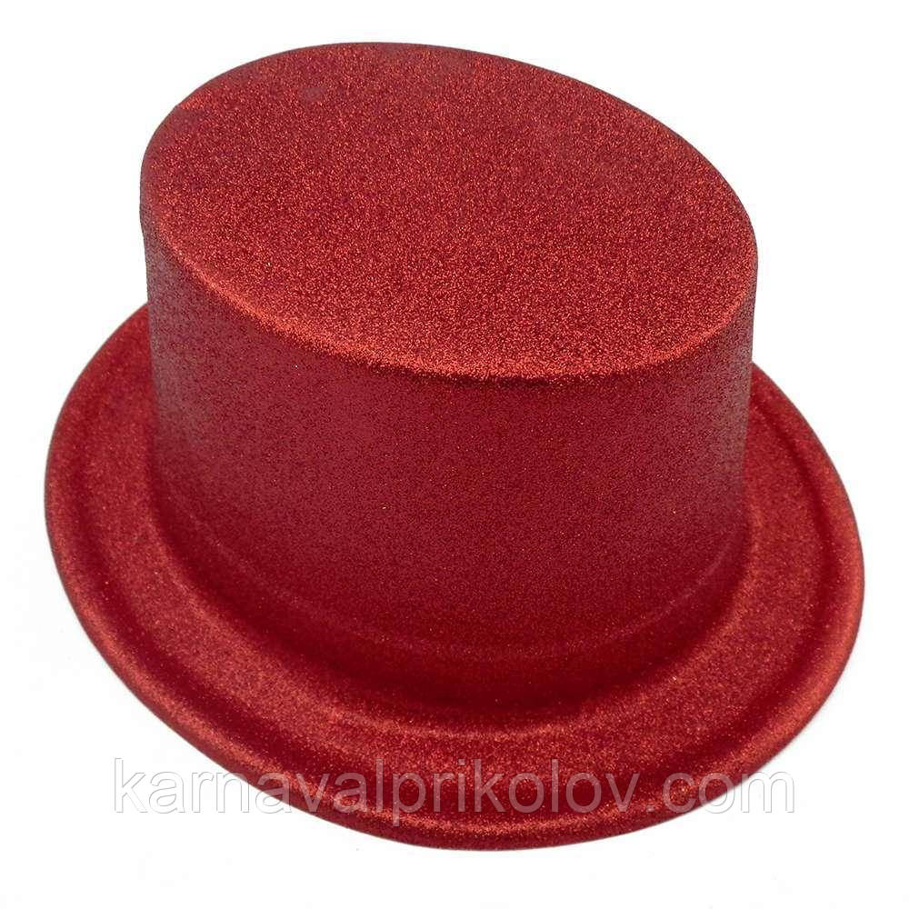 Капелюх дитячий Циліндр блискучий (червоний)