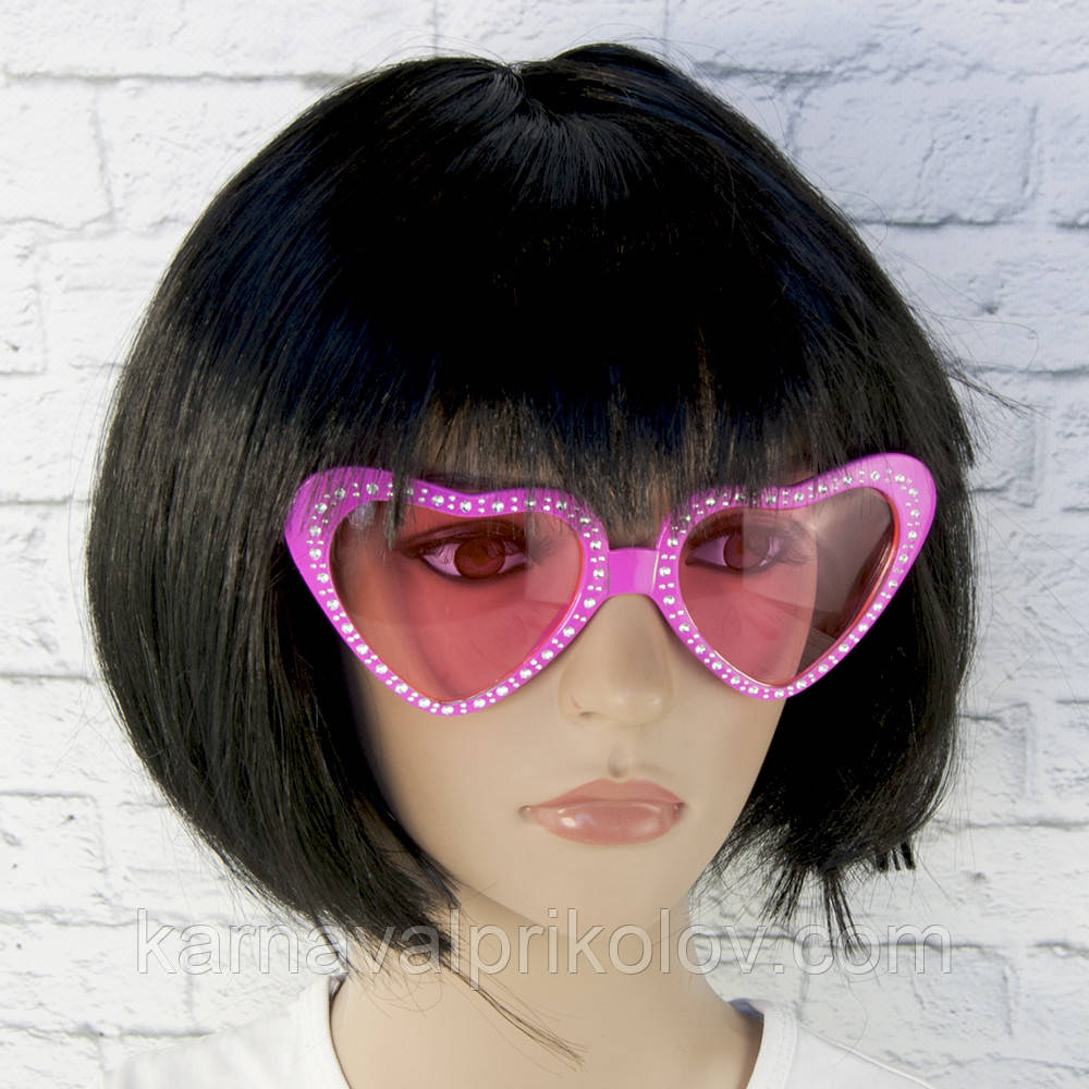 Окуляри Серце зі стразами (рожеві)