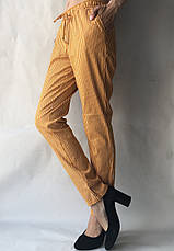 Літні штани з льону No21 БАТАЛ (пісок+білий), фото 2