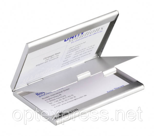 Візитниця кишенькова металева BUSINESS CARD BOX DUO DURABLE 2433 23
