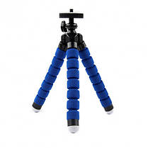 Настільний штатив гнучкий (трипод) Alitek Flexible Sponge Short Blue + тримач телефону, фото 3