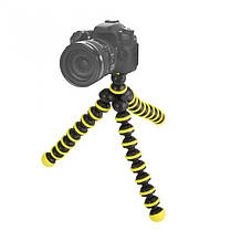 Гнучкий штатив восьминіг для GoPro, камери, фотоапарата Alitek Flexible S Yellow/Black, фото 6
