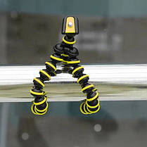 Гнучкий штатив восьминіг для GoPro, камери, фотоапарата Alitek Flexible S Yellow/Black, фото 4