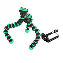 Штатив гнучкий восьминіг для GoPro, камери, фотоапарата Alitek Flexible S Green/Black, фото 2