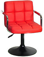 Крісло Arno Arm червоне 1007 BK Base на чорній базі з підлокітниками, з регулюванням висоти сидіння 40-54 см, фото 2