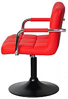 Крісло Arno Arm червоне 1007 BK Base на чорній базі з підлокітниками, з регулюванням висоти сидіння 40-54 см, фото 4