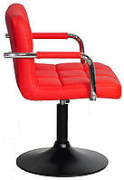 Крісло Arno Arm червоне 1007 BK Base на чорній базі з підлокітниками, з регулюванням висоти сидіння 40-54 см, фото 3