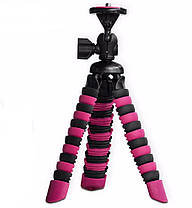 Гнучкий штатив для смартфона + тримач, GoPro, камери Alitek Flexible H19 Black/Pink, фото 3