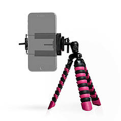 Гнучкий штатив для смартфона + тримач, GoPro, камери Alitek Flexible H19 Black/Pink