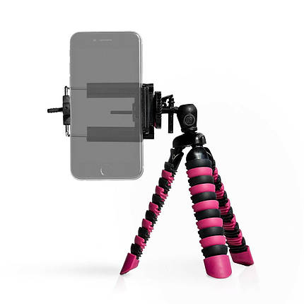 Гнучкий штатив для смартфона + тримач, GoPro, камери Alitek Flexible H19 Black/Pink, фото 1