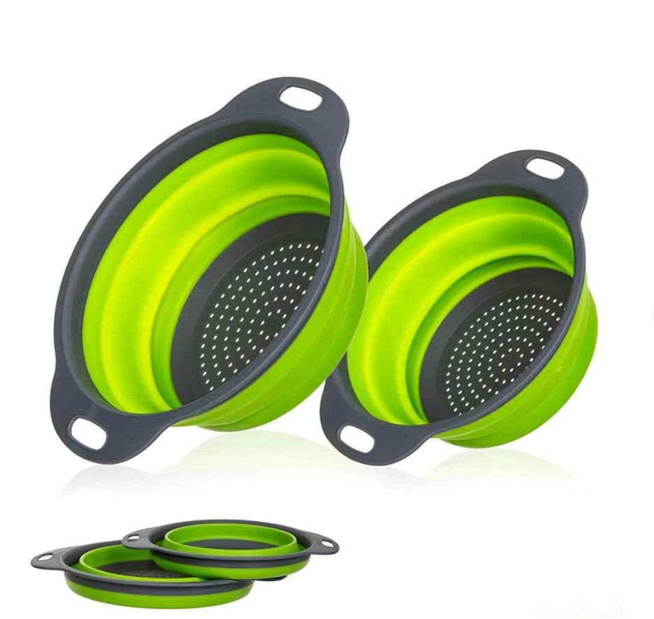 Набір складних силіконових дуршлагов RIAS JM-611 2 шт. Green (2_009200), фото 1