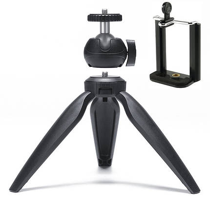 Мініштатив/трипод для смартфона, камери, GoPro Alitek MT-02 + тримач для телефона, фото 1