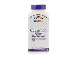 Кориця з хромом 21st Century Cinnamon 2000 мг Plus Chromium 120 капс, фото 2