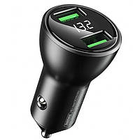 Адаптер автомобільний REMAX LCD Vitor Series RCC106, 2USB, 3.4 A, чорний