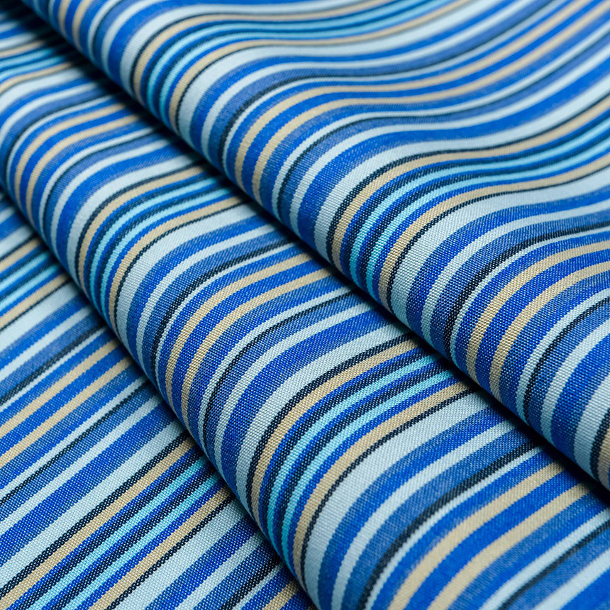 Тканина з водовідштовхувальним просоченням в тонку блакитну смужку Дралон Javier