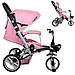 Функціональний дитячий велосипед 3-колісний Turbo Trike M AL3645-10 рожевий, фото 2