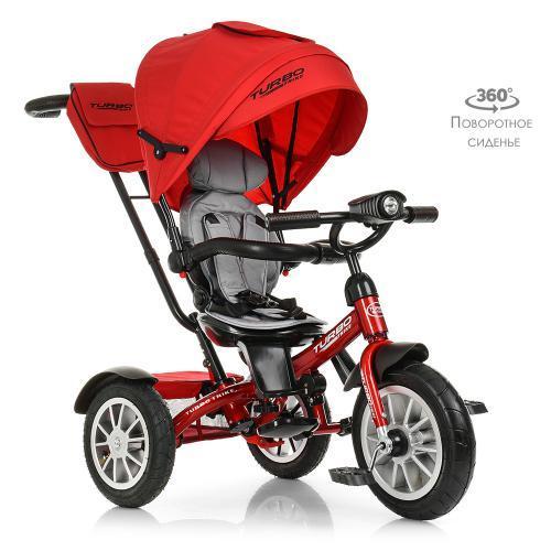 Велосипед дитячий Turbo Trike M 4057-1 червоний коляска триколісна зі світлом і музикою