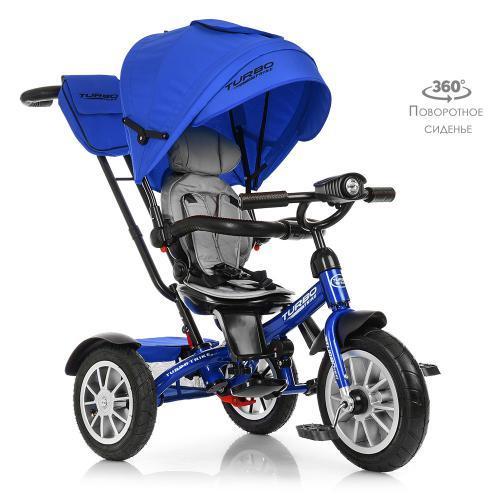 Дитячий триколісний велосипед із музикою і світлом Turbo Trike M 4057-10 синій, фото 1