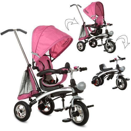Дитячий велосипед 2в1 біговел Turbo Trike M 3212A-4 рожевий