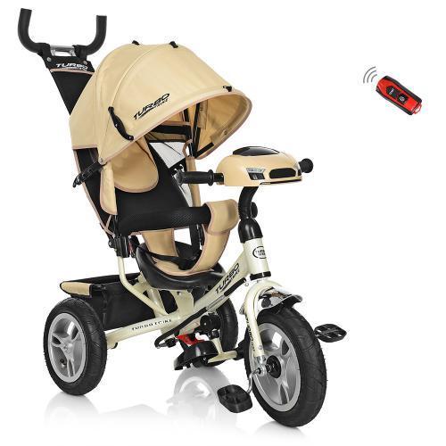 Триколісний велосипед дитячий бежевий Turbo Trike M 3115-7HA музика звук світло