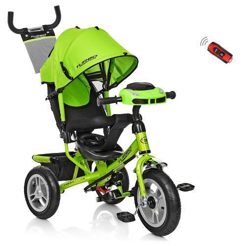 Велосипед Turbo Trike M 3115-4HA з музикою і світлом зелений 3-колісний