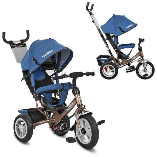 Велосипед дитячий Turbo Trike M 3113AJ-13 з дзвінком блакитний джинс шоколад