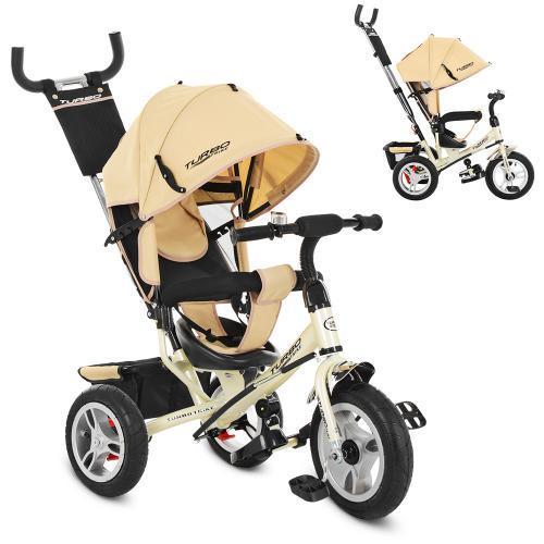 Ніжний дитячий велосипед Turbo Trike M 3113-7A коляска триколісна бежева