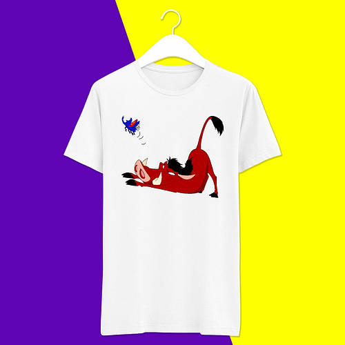 Футболка з принтом Король Лев (Lion King) "Пумба. Полювання на жука ...