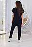 Повсякденний жіночий трикотажний костюм футболка + брюки, спортивного стилю розміри 48-62, фото 5