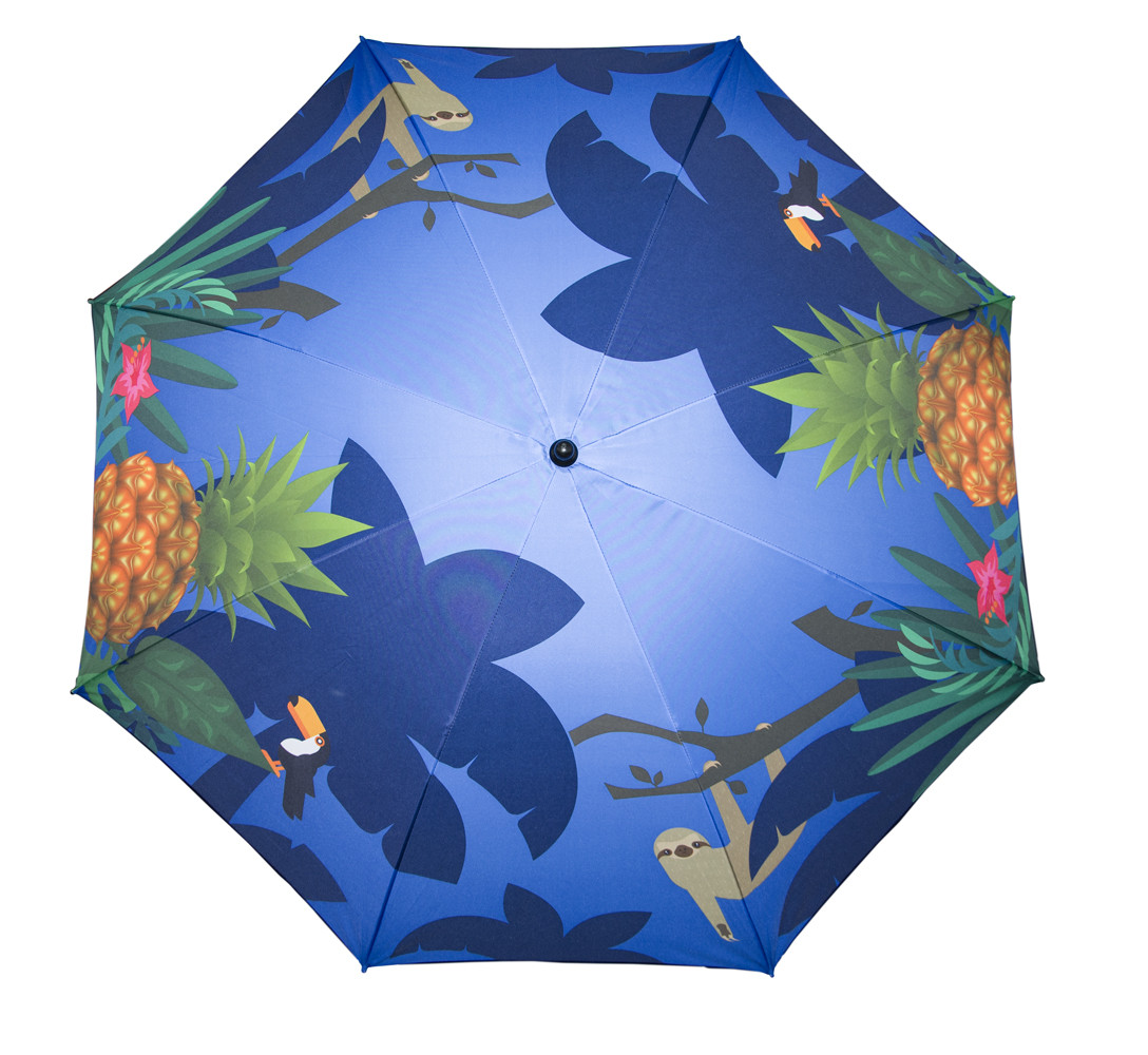 Зонт пляжный усиленный - 1.8 м. Синий, ананасы - большой складной зонтик на пляж (NS) - фото 2 - id-p1193620485