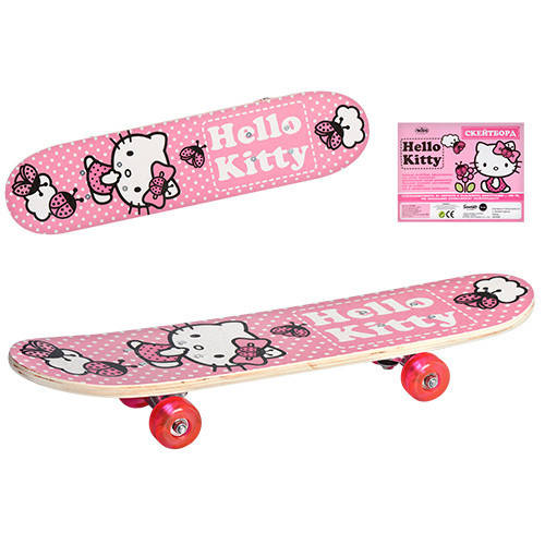 Скейтборд детский Profi HK 0052 Kitty для девочки розовый с сумкой