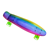 Пенни борд Penny Board с подсветкой хамелеон