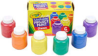 Фарби для дітей, змивні, у наборі 6 кольорів у баночках (59 мл), Crayola Washable Kids Paint