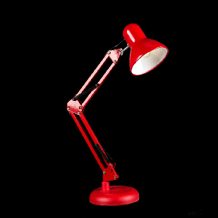 Настольная лампа на струбцине и подставке красного цвета под лампочку E27 VL-NSM-911A (RED)