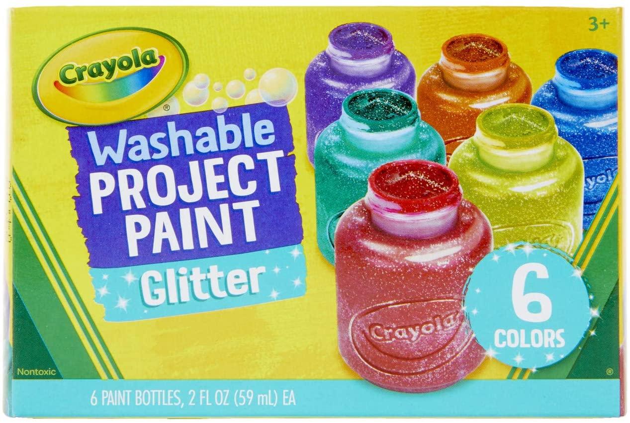 Краски с блеском крайола в баночках (59 мл) Washable Kids Paint, в наборе 6 цветов, Crayola - фото 2 - id-p413417440