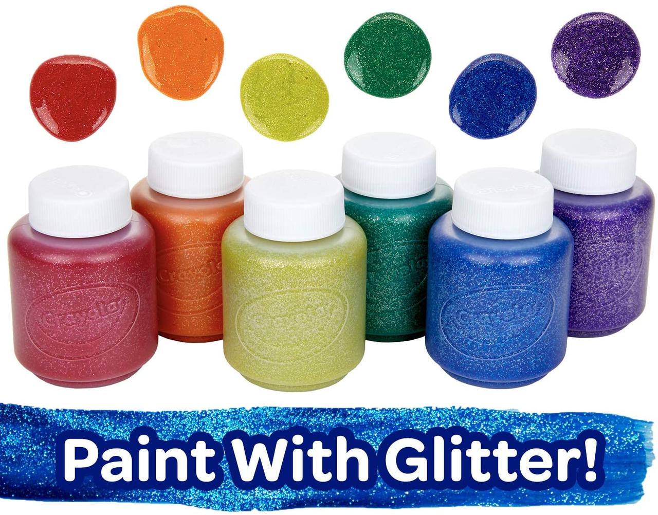 Краски с блеском крайола в баночках (59 мл) Washable Kids Paint, в наборе 6 цветов, Crayola - фото 4 - id-p413417440