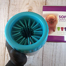 Стакан для миття лап, лапомойка для собак Soft pet foot cleaner Pink (Для великих собак) Синій, фото 2