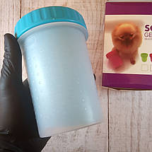 Стакан для миття лап, лапомойка для собак Soft pet foot cleaner Pink (Для великих собак) Синій, фото 2