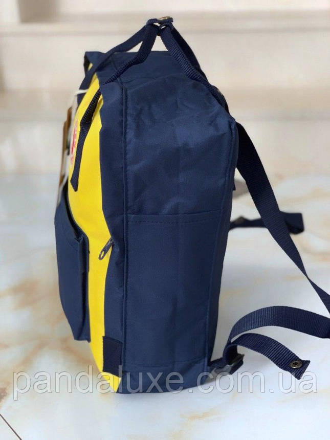Рюкзак стильний канкен Fjallraven Kanken Classic 16л жовто-синій, фото 3