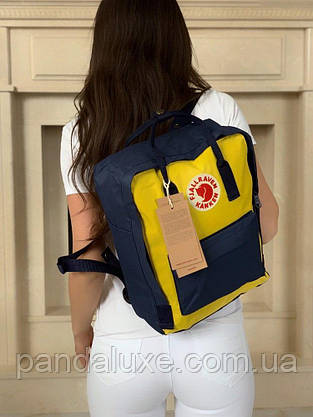 Рюкзак стильний канкен Fjallraven Kanken Classic 16л жовто-синій, фото 4