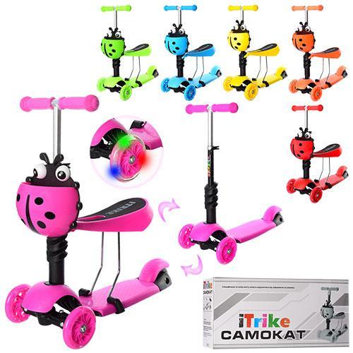Самокат дитячий біговел 3 в 1 з кошиком iTrike JR3-016-B, фото 1