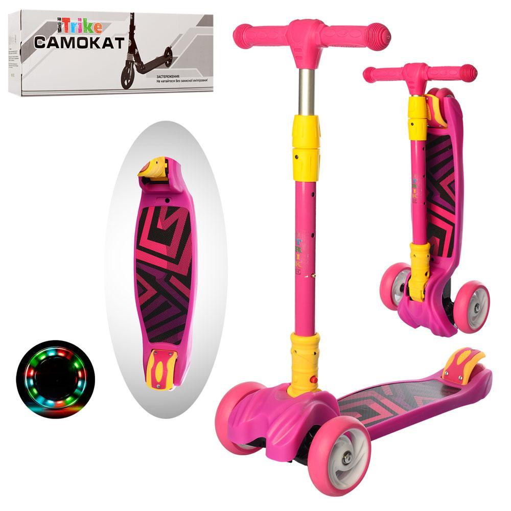 Самокат дитячий з принтом iTrike JR 3-060-11-P рожевий, фото 1