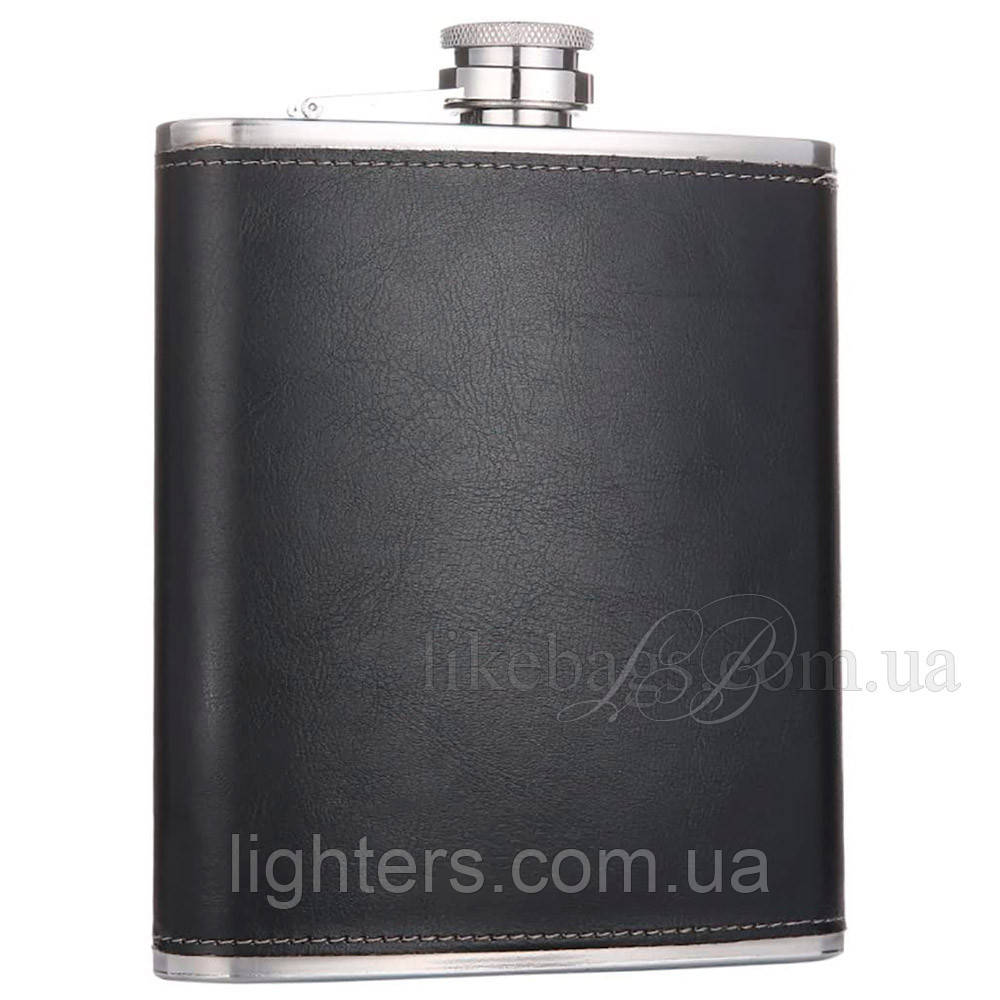 Фляга 18oz чорна шкіра 61146, фото 1